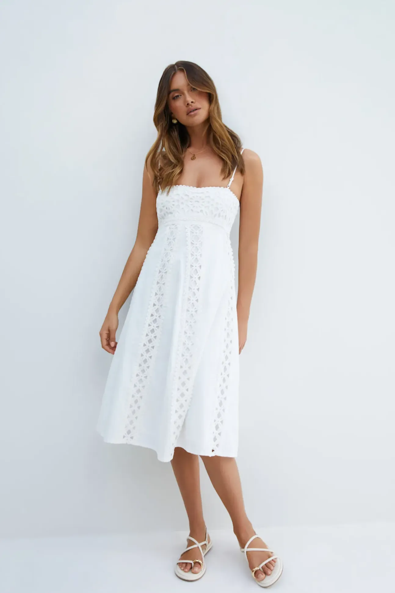 Celestial Midi Dress White