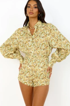 CHARLIE HOLIDAY Harper Shirt Forest Paisly