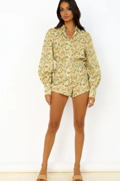 CHARLIE HOLIDAY Harper Shirt Forest Paisly