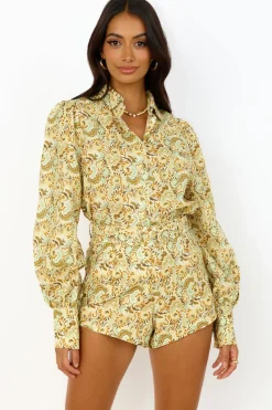 CHARLIE HOLIDAY Harper Shirt Forest Paisly