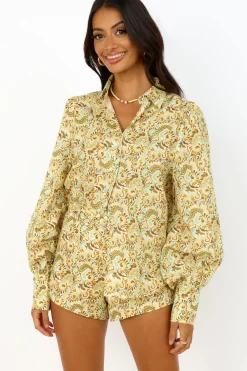 CHARLIE HOLIDAY Harper Shirt Forest Paisly