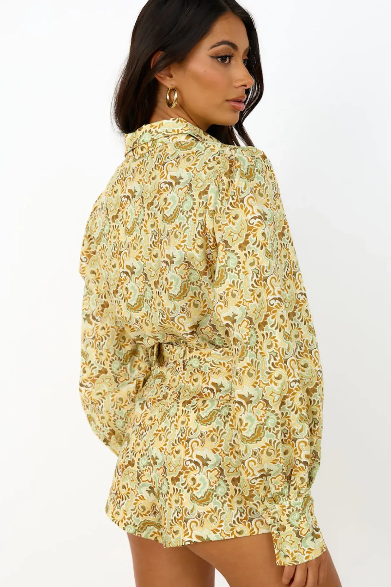 CHARLIE HOLIDAY Harper Shirt Forest Paisly