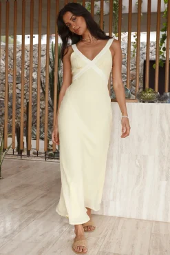 Checked Out Maxi Dress Yellow