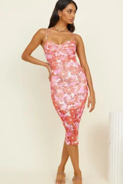 Cherished Dreams Midi Dress Pink