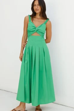 Cherry Kisses Maxi Dress Green