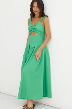 Cherry Kisses Maxi Dress Green