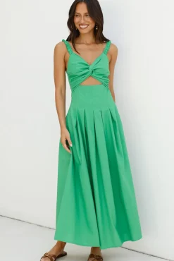 Cherry Kisses Maxi Dress Green