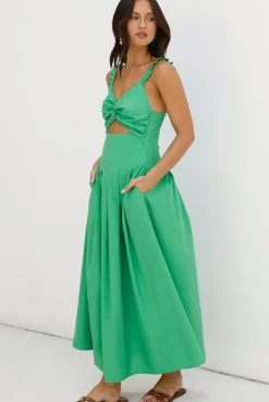 Cherry Kisses Maxi Dress Green