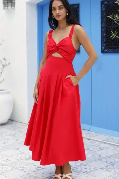 Cherry Kisses Maxi Dress Red