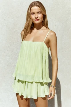 Citrus Breeze Mini Dress Green