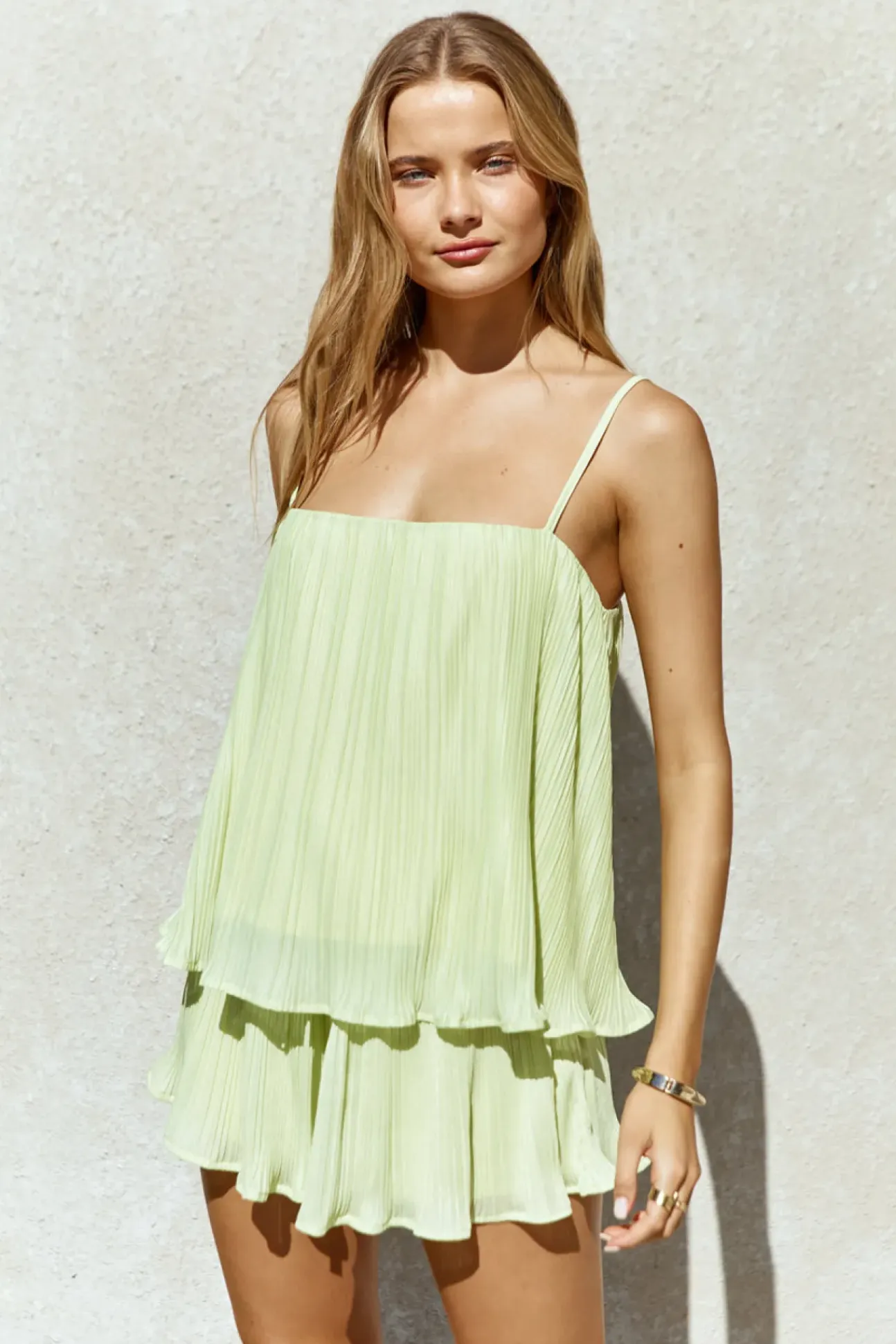 Citrus Breeze Mini Dress Green