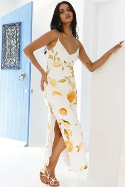 Citrus Love Midi Dress Yellow