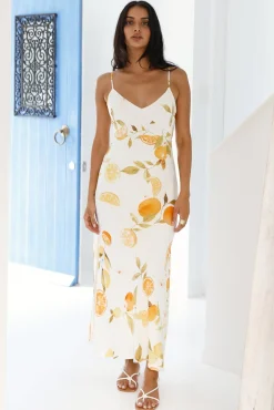 Citrus Love Midi Dress Yellow