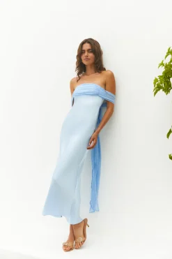 Cleo Cove Strapless Maxi Dress Blue
