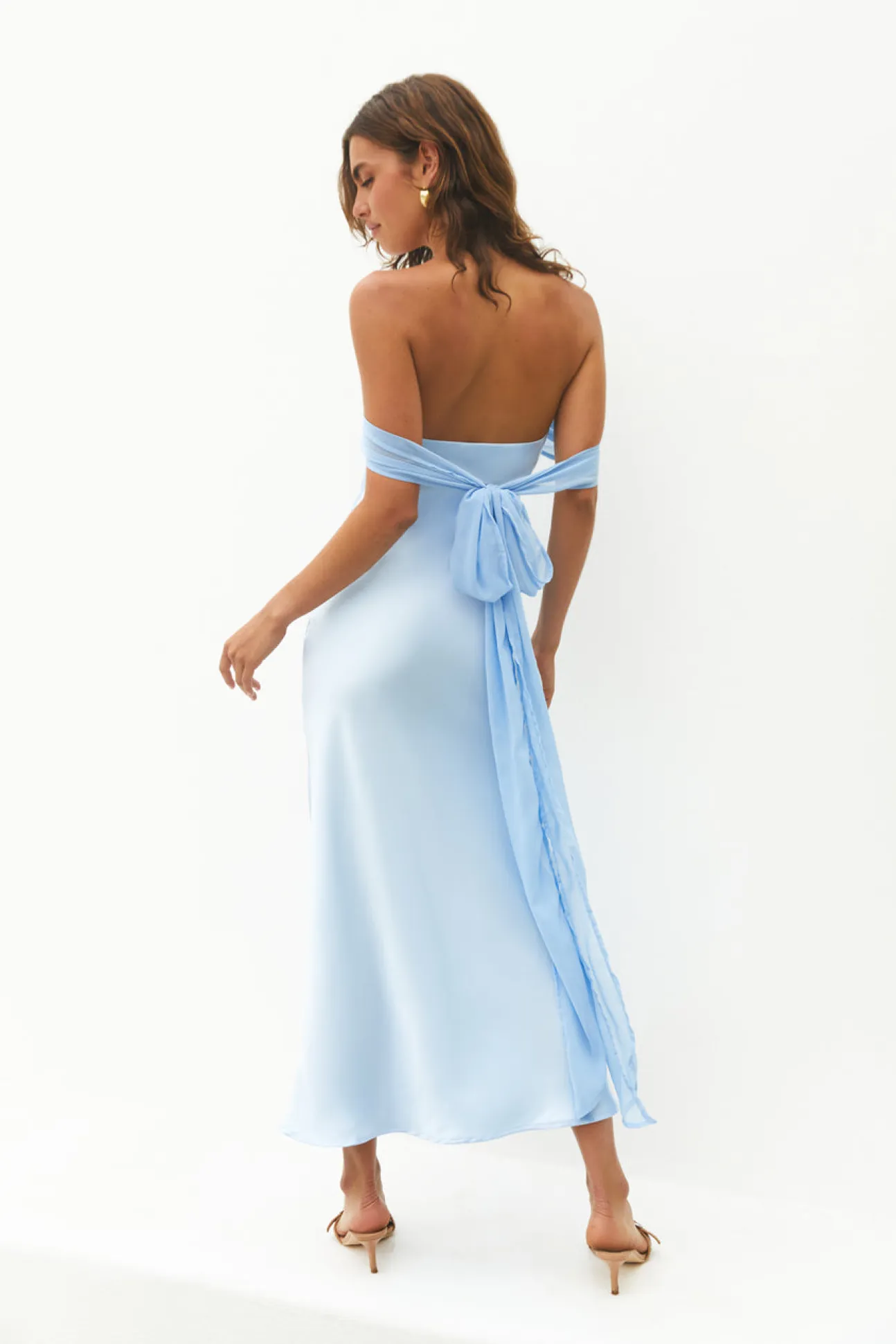 Cleo Cove Strapless Maxi Dress Blue