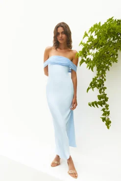 Cleo Cove Strapless Maxi Dress Blue