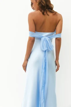 Cleo Cove Strapless Maxi Dress Blue