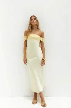 Cleo Cove Strapless Maxi Dress Butter Yellow