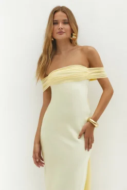 Cleo Cove Strapless Maxi Dress Butter Yellow