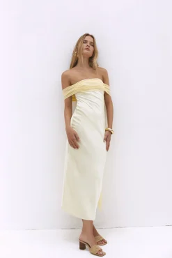 Cleo Cove Strapless Maxi Dress Butter Yellow