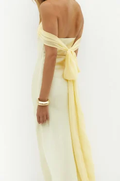 Cleo Cove Strapless Maxi Dress Butter Yellow