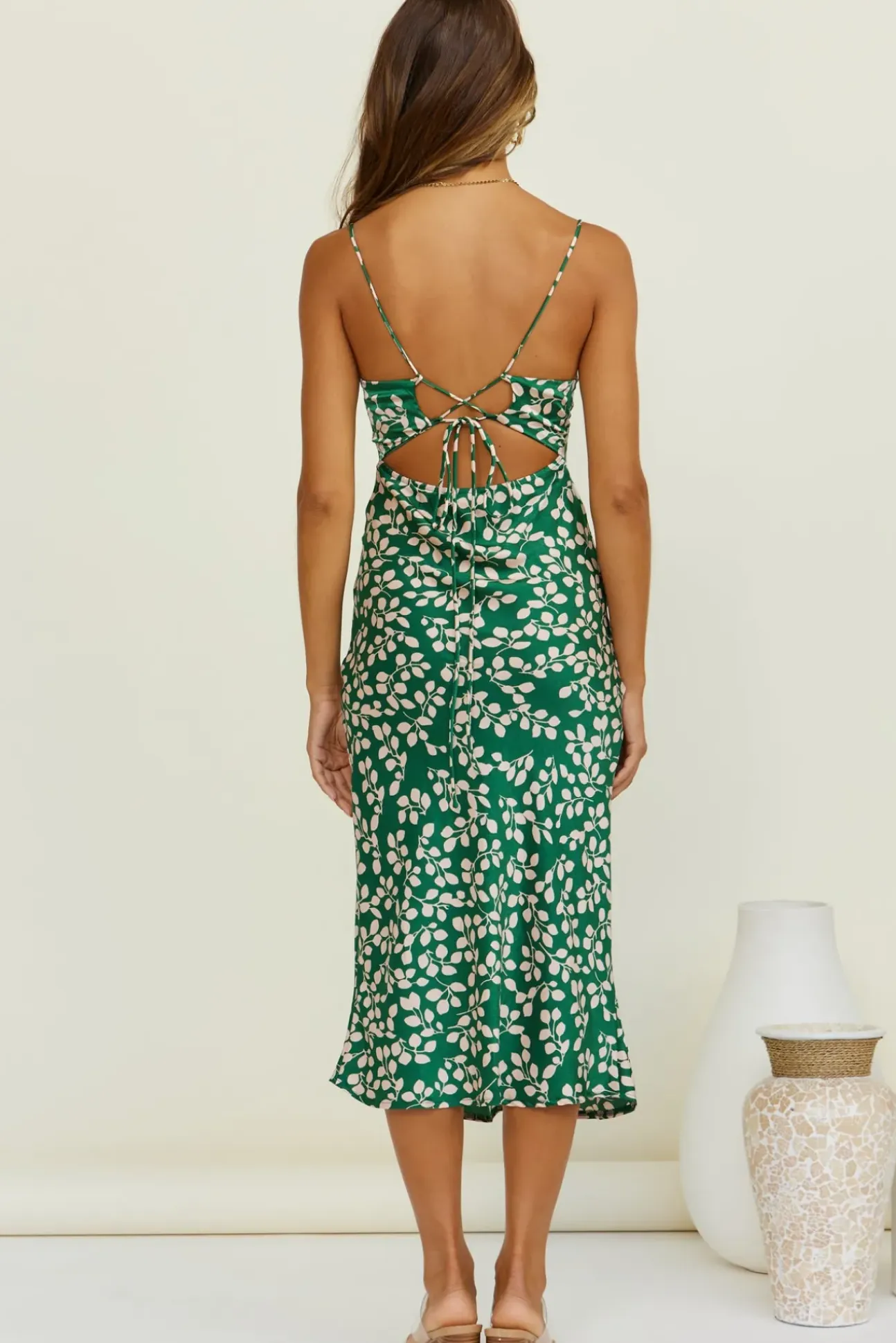 Climbing Vines Maxi Dress Green