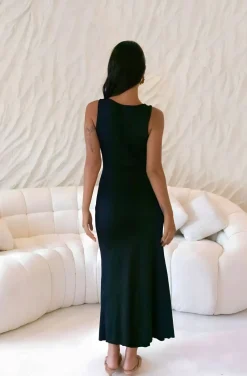 Coastal Caprice Maxi Dress Black