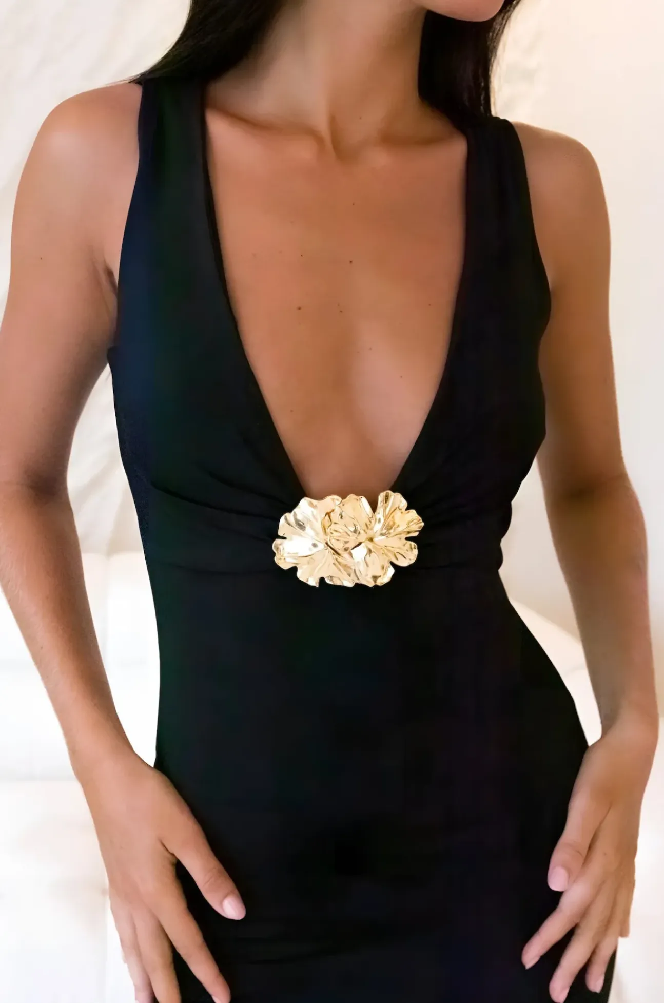 Coastal Caprice Maxi Dress Black