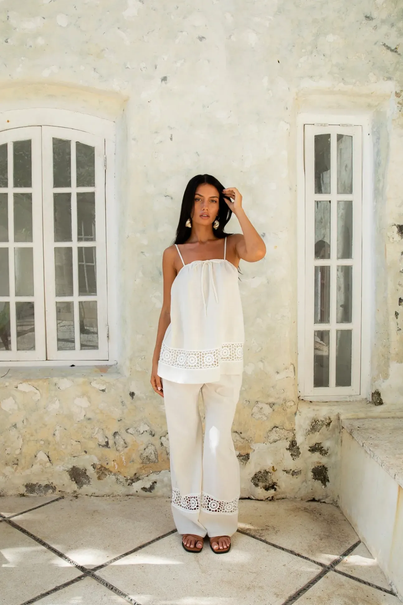 Coastal Tour Linen Pants Beige