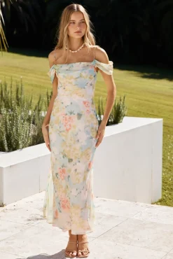 Coloured Canvas Maxi Dress Green