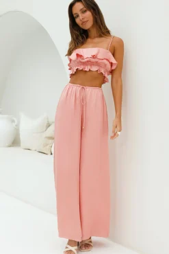Coral Cove Satin Pants Orange