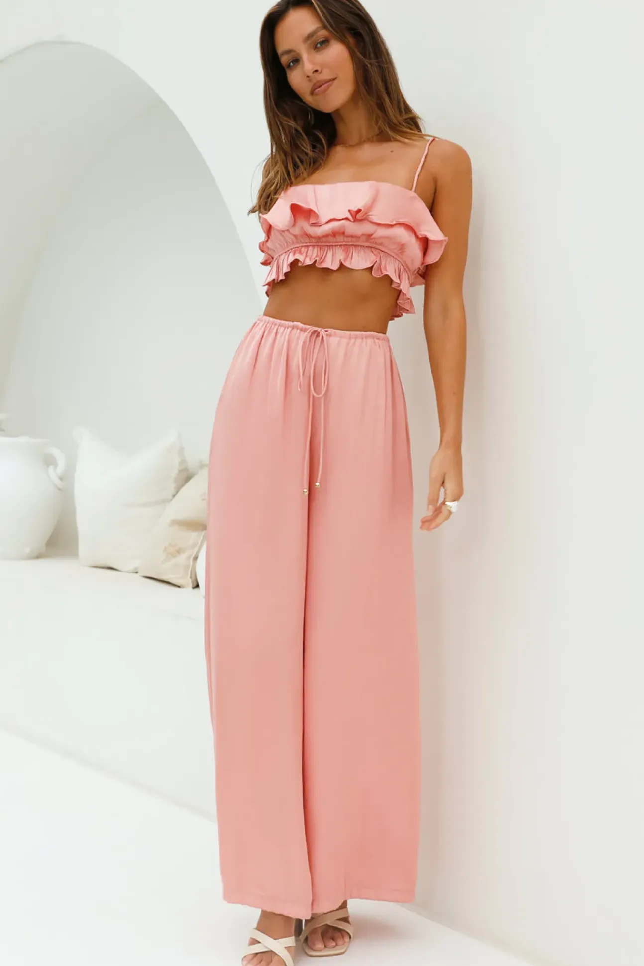 Coral Cove Satin Pants Orange