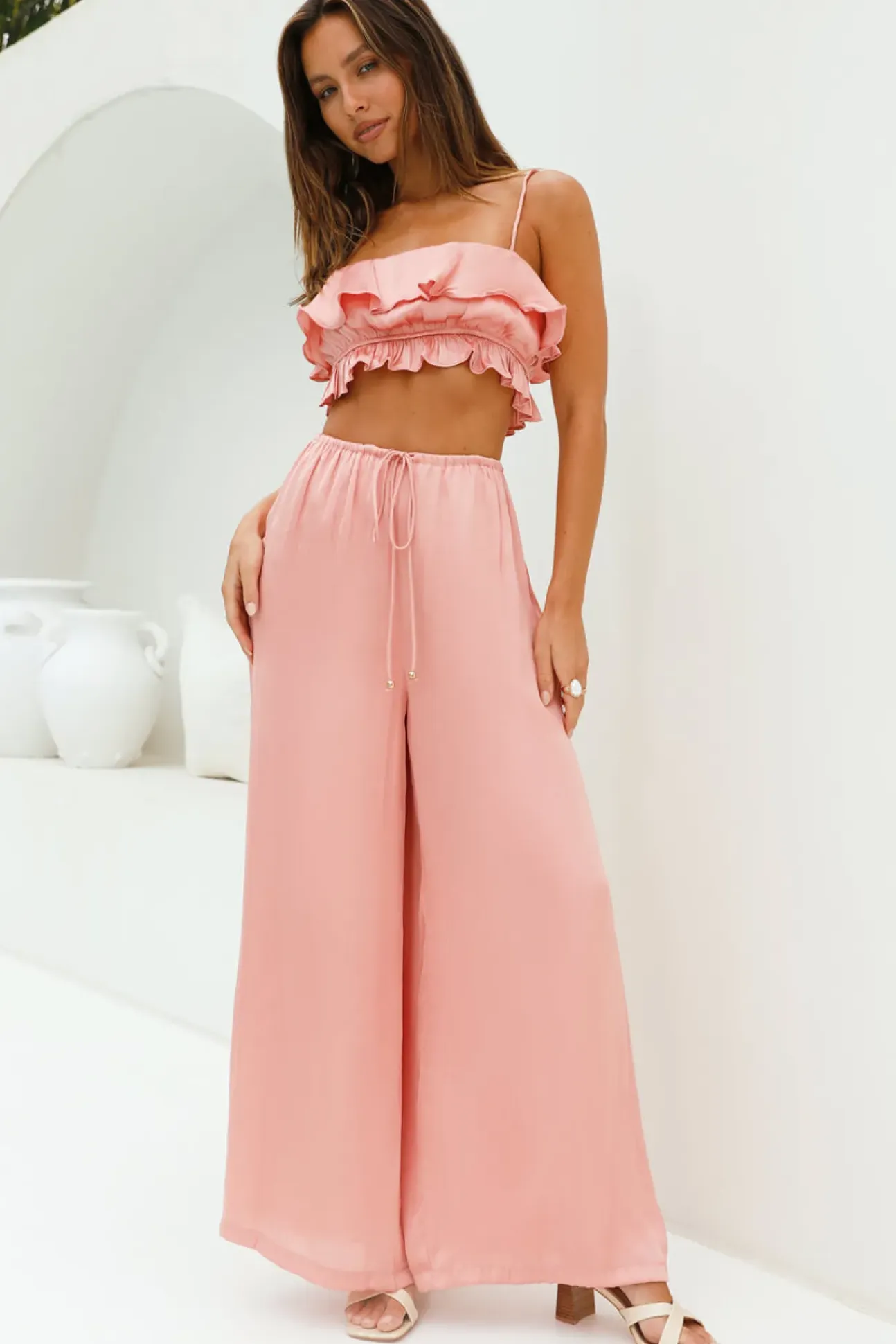 Coral Cove Satin Pants Orange