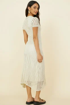 Cosmic Swirl Maxi Dress Beige
