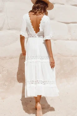 Cowboy Midi Dress White