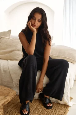 Cozy Evenings Vest Top Black