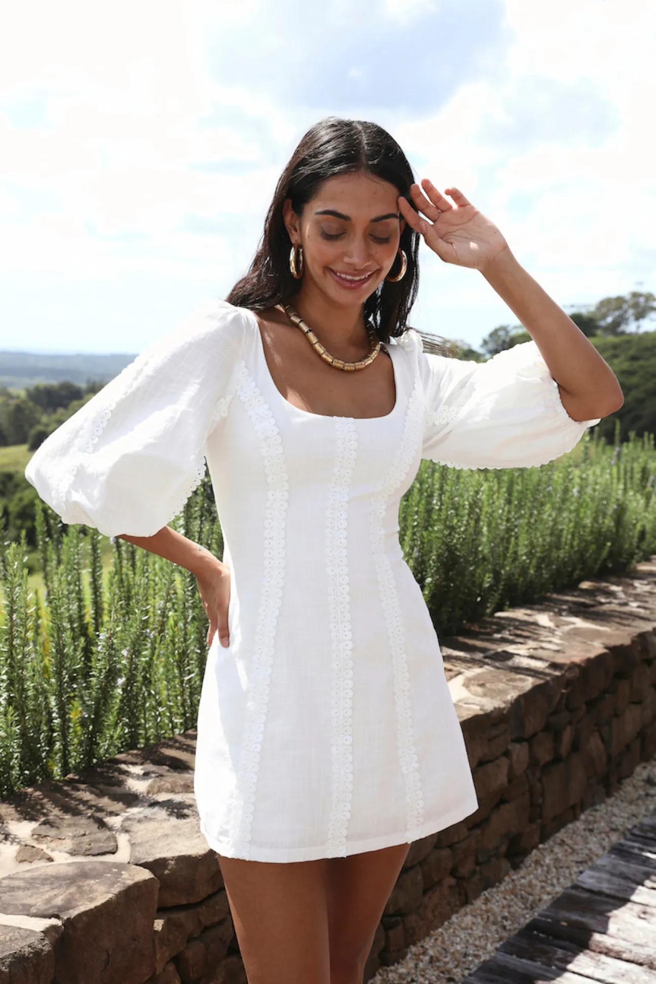 Crashing Into You Dress White