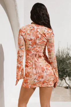 Crimson Dawns Mini Dress Orange