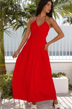 Cross My Heart Maxi Dress Red