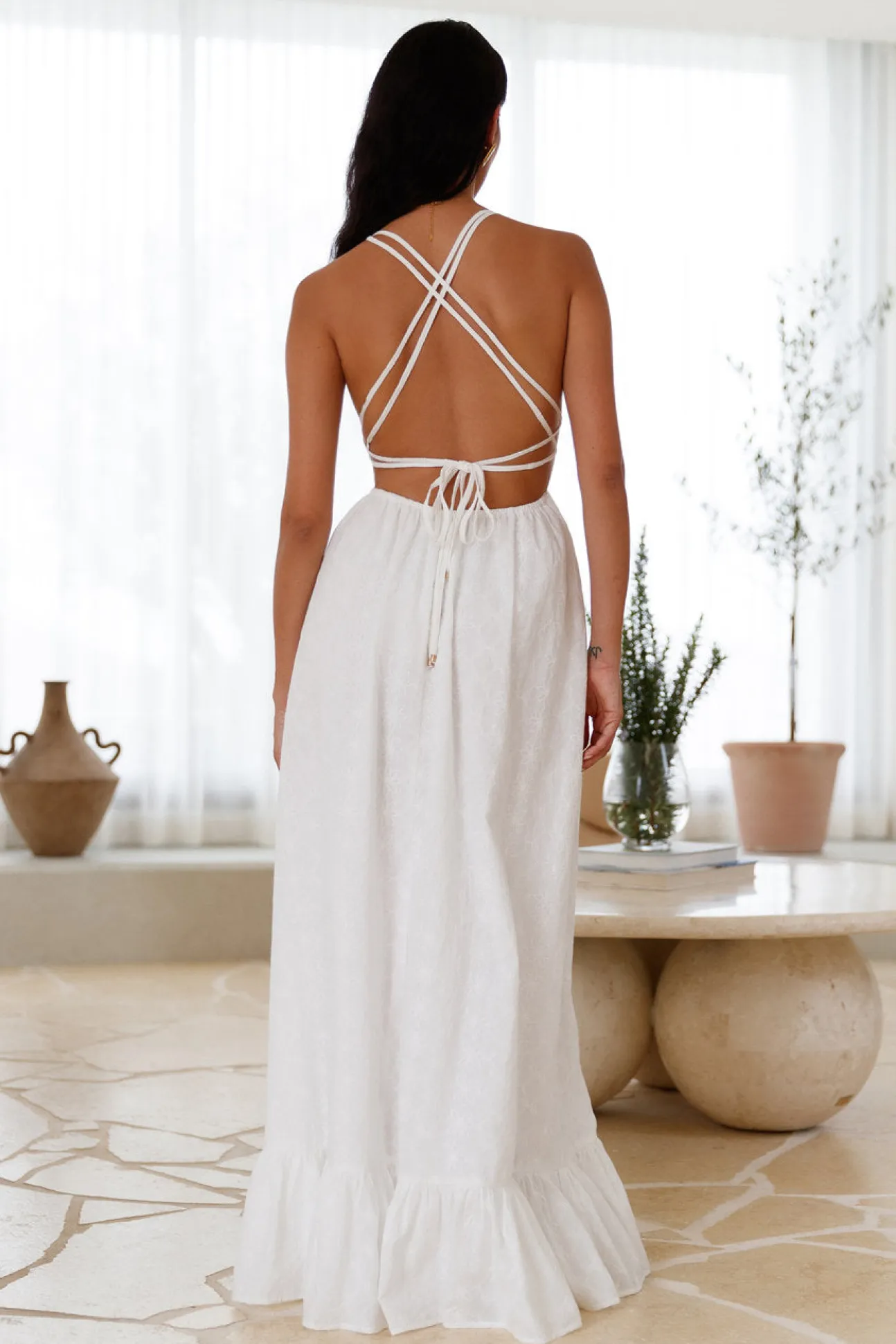 Crystal Clarity Maxi Dress White