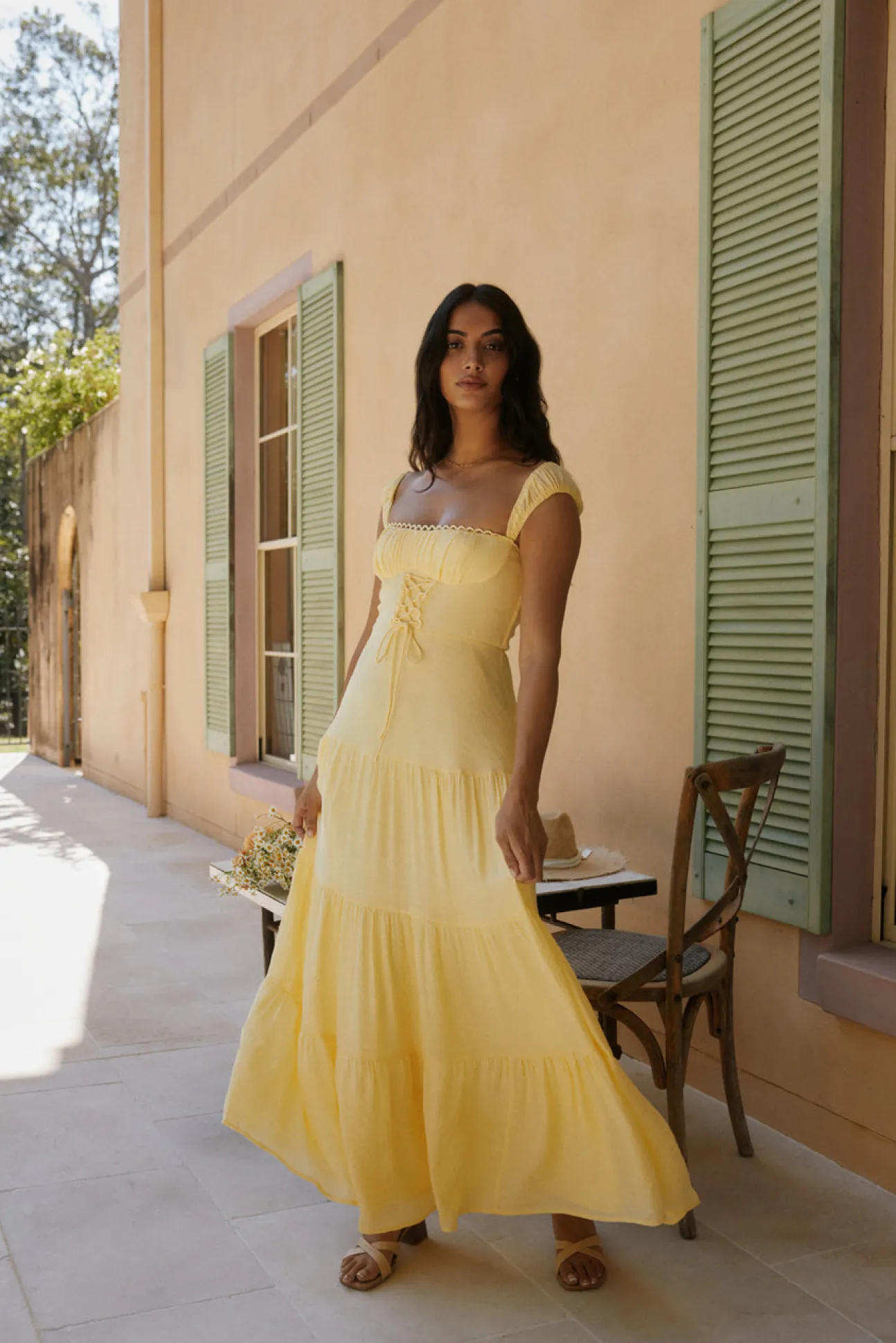 Crystal Waters Maxi Dress Yellow