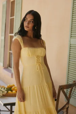 Crystal Waters Maxi Dress Yellow