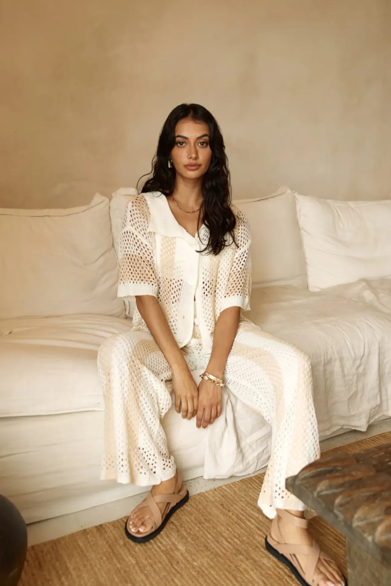 Cusp Of Wander Crochet Set Beige