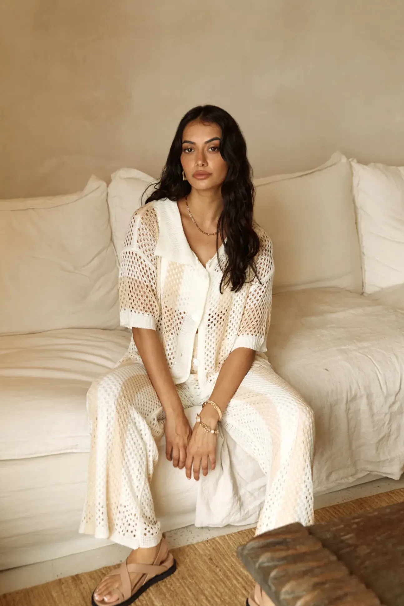 Cusp Of Wander Crochet Set Beige