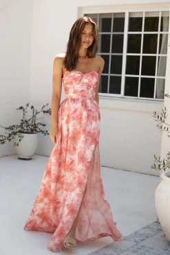 Dainty Events Strapless Maxi Dress Pink
