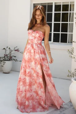 Dainty Events Strapless Maxi Dress Pink