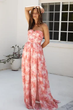 Dainty Events Strapless Maxi Dress Pink