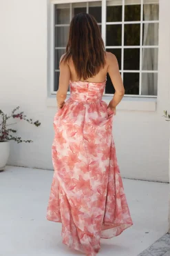 Dainty Events Strapless Maxi Dress Pink
