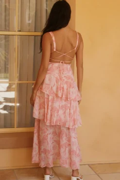Daisy Booming Maxi Dress in Pink