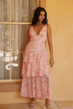 Daisy Booming Maxi Dress in Pink